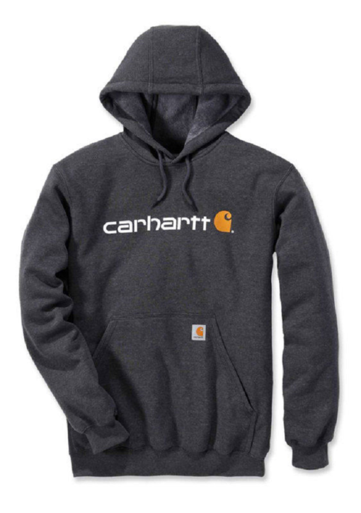carhartt logo hoodie 100074 carbon heather 026
