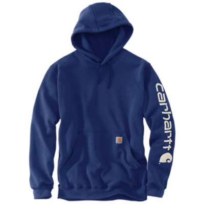 carhartt sleeve logo hoodie k288 scout blue heather h53