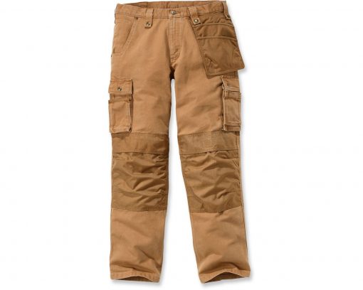 carhartt washed duck multi pocket trousers brown