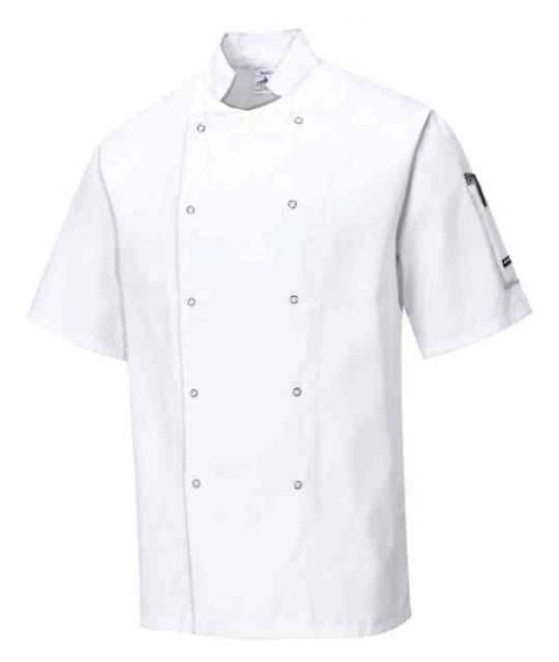 cumbria chef jacket short sleeve white