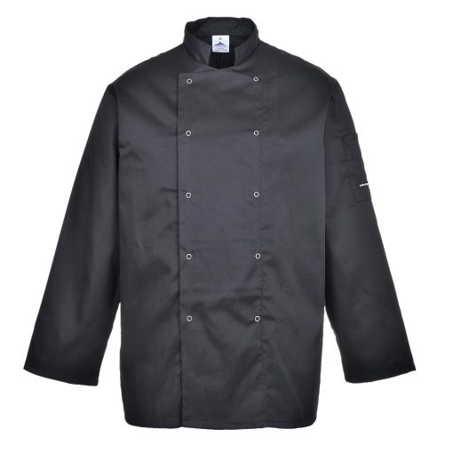 suffolk chef jacket long sleeve black