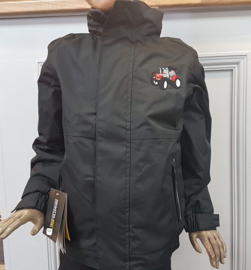 kids dover jacket black with logo 2 scaled