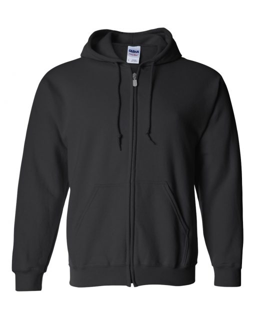 gildan 18600 zip hoodie black