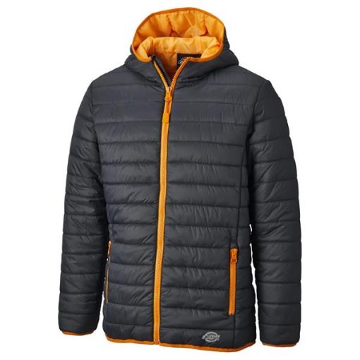 stamford puffer jacket grey orange