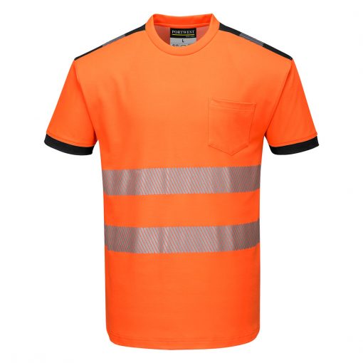 hi vis t shirt t181 orange black front