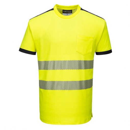 hi vis t shirt t181 yellow black front