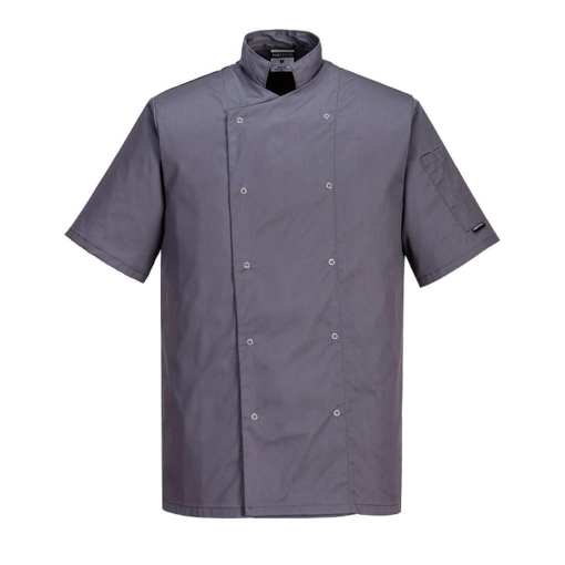 cumbria chef jacket short sleeve c733 grey