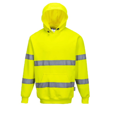 portwest hi vis hoodie b304 yellow