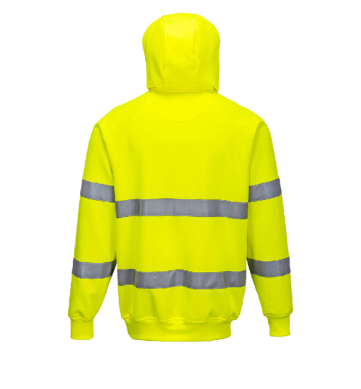 portwest hi vis hoodie b304 yellow back