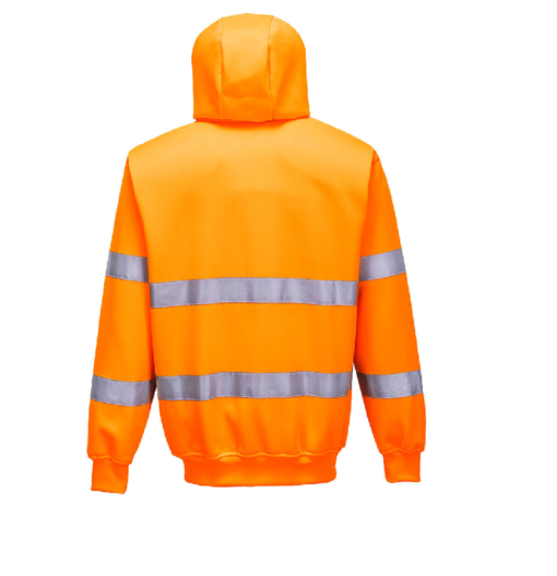 portwest hi vis zip hoodie b305 orange back