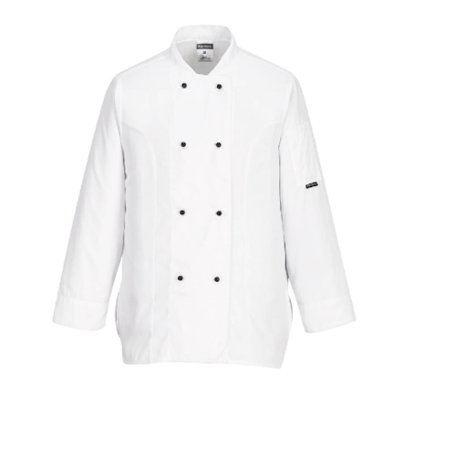 portwest rachel ladies chef jacket white c837