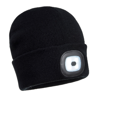 portwest twin led beanie b028 black