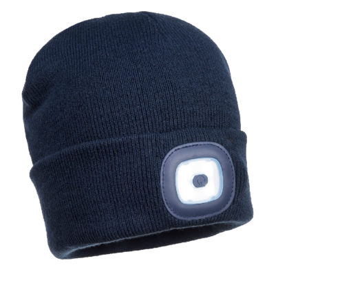 portwest twin led beanie b028 navy