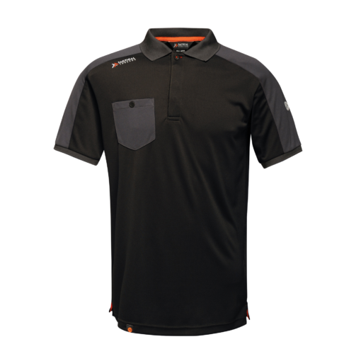 regatta offensive polo black front trs167