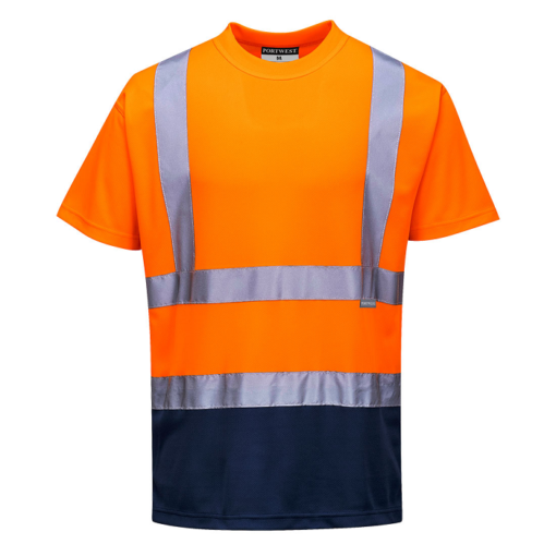 portwest hi vis two tone t shirt s378 orange navy