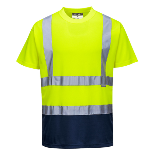 portwest hi vis two tone t shirt s378 yellow navy