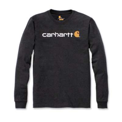 carhartt logo t shirt long sleeve 104107 carbon heather CRH