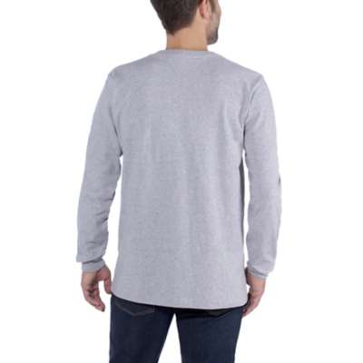carhartt logo t shirt long sleeve 104107 heather grey HGY back
