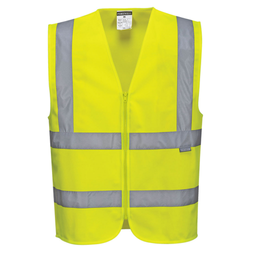 hi vis vest zipped yellow c375