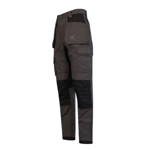 xpert core stretch work trousers grey black side pic