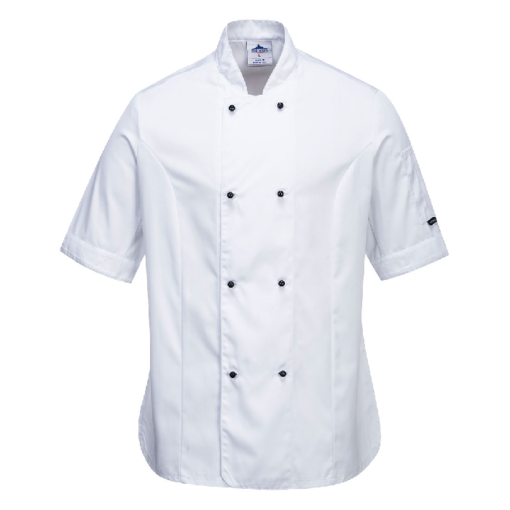 portwest rachel ladies chef jacket white C737 front