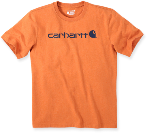 carhartt core logo t shirt 103361 marmalade heather q66