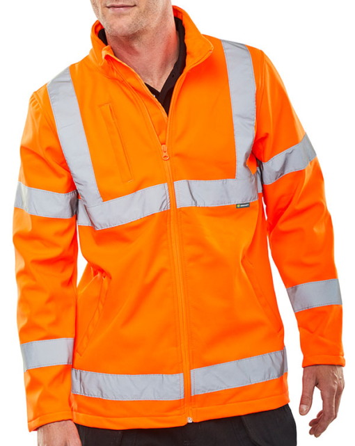 hi vis soft shell jacket orange