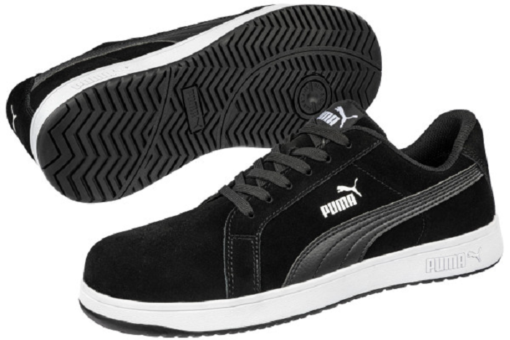 puma iconic black low safety shoe side