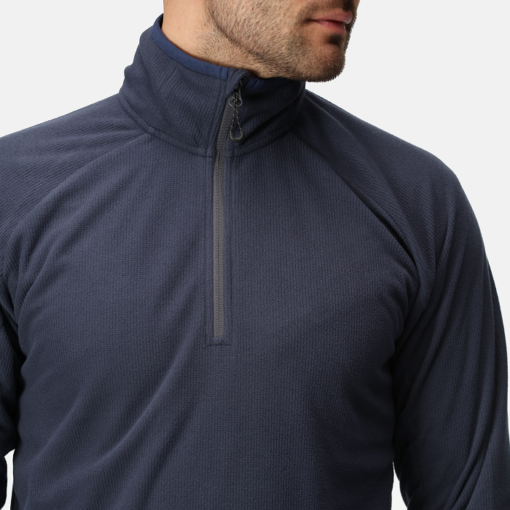 regatta navigate half zip fleece navy grey trf691 close up