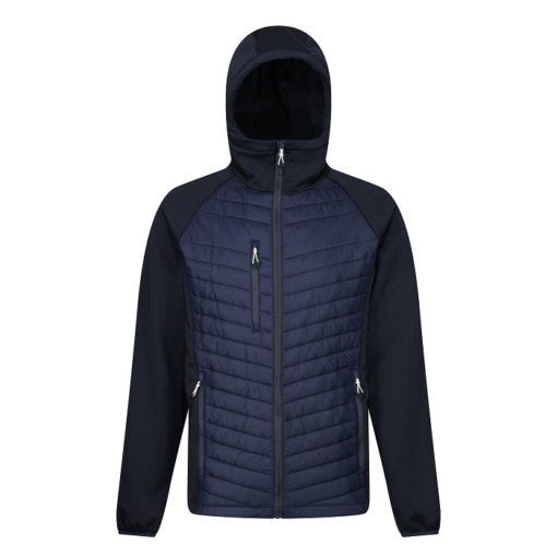 regatta navigate hybrid jacket navy grey tra549 front