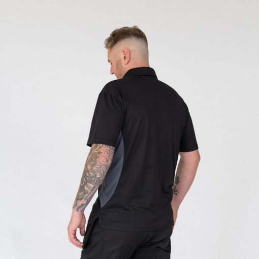 xpert pro stretch polo shirt black grey action