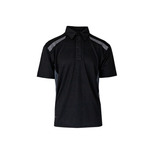 xpert pro stretch polo shirt black grey front