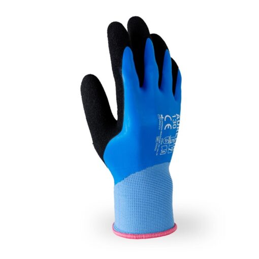 aurelia blue fully coated latex glove 130 front