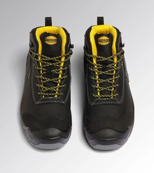 diadora classic mid boot black front